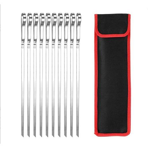 ステンレス 焼串 (焼き串) リング付き 43cm 10本組 食材がまわりにくい