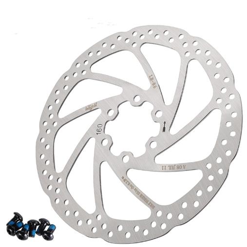 二枚セット 自転車用ブレーキディスク ボルト付 160mm 電動自転車でも