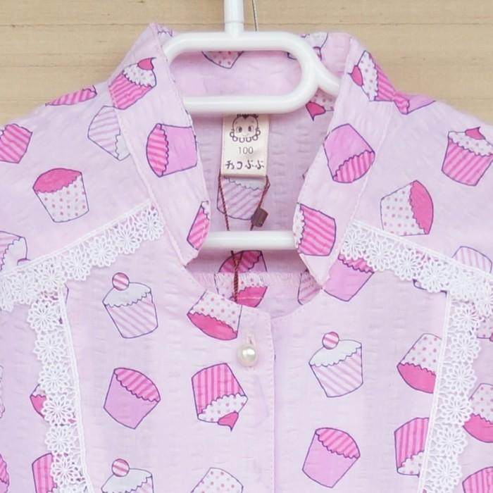 【送料無料】子供服 コットン100％　カップケーキ柄　ピンクワンピース　かわいい　｜chobobubu｜04