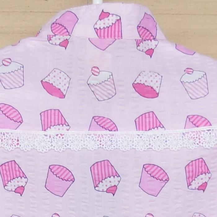 【送料無料】子供服 コットン100％　カップケーキ柄　ピンクワンピース　かわいい　｜chobobubu｜06