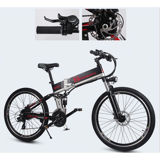 電動アシスト折り畳み自転車M80 26インチ 21段変速 500w＊12.8ah 