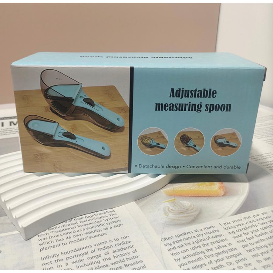 調節可能な計量スプーン 2 個セット 多機能計量カップ 固体粉末液体