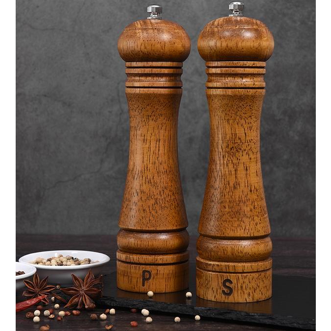 送料無料】ペッパーミル 木製 胡椒挽き コショー 岩塩 ウッド 調味料