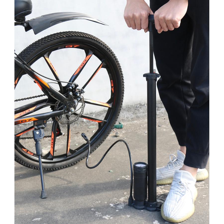 自転車 電動バイク アシスト自転車 対応 空気入れ 米式 空気圧計付 全 