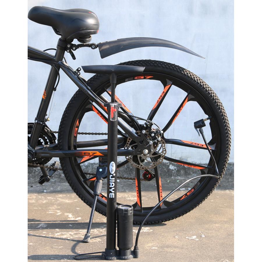 自転車 電動バイク アシスト自転車 対応 空気入れ 米式 空気圧計付 全 