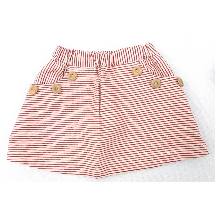 綿100％　ピンク可愛いスカート　ポイント：木ボタン　女の子　子供服　キッズ　ボトム｜chobobubu｜03