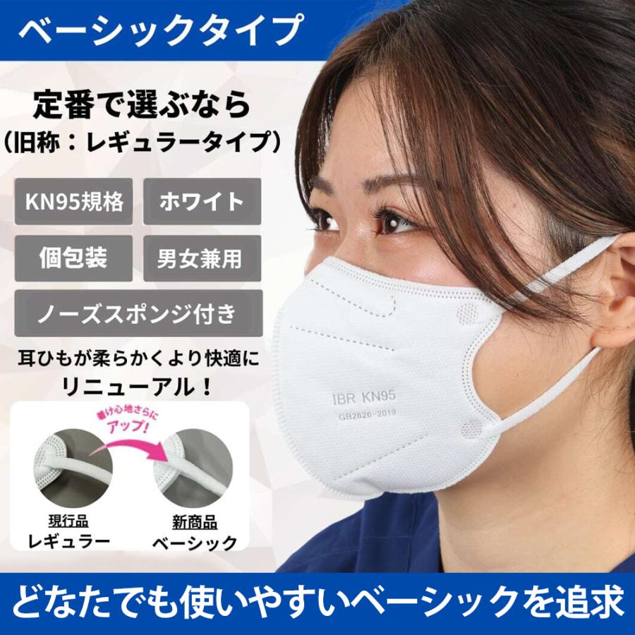 KN95 高機能マスク ベーシック 20枚 箱タイプ 個別包装 ホワイト 5層フィルタ 花粉 快適 N95相当 微粒子カット 不織布  使い切り 耳調節 IBR アイビーアール |  | 01
