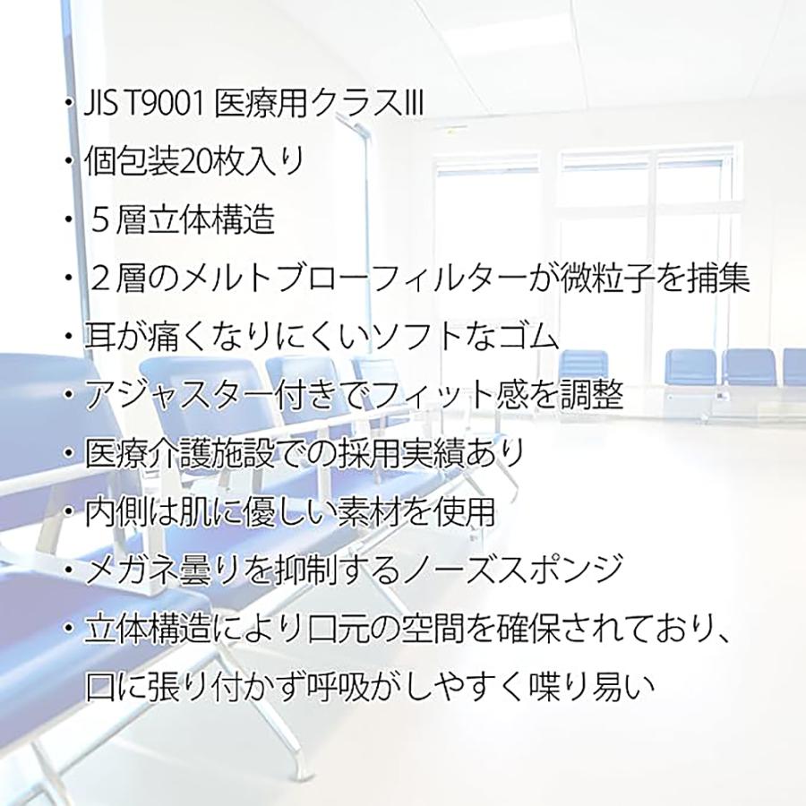 医療用 マスク SOUCORE -professional- 20枚 箱タイプ 個別包装 全4色 5層立体型 サージカルマスク 不織布 やわらか耳ひも 男女兼用 IBR アイビーアール |  | 12