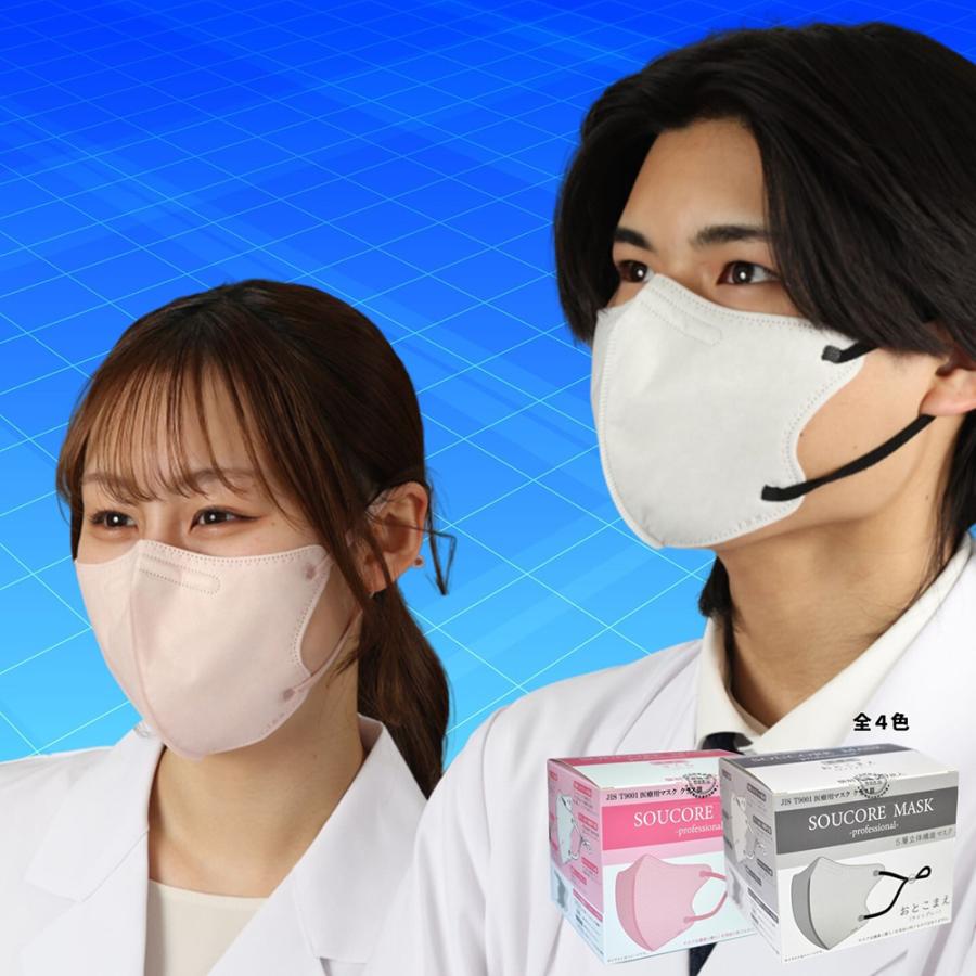 医療用 マスク SOUCORE -professional- 20枚 箱タイプ 個別包装 全4色 5層立体型 サージカルマスク 不織布 やわらか耳ひも 男女兼用 IBR アイビーアール |  | 14