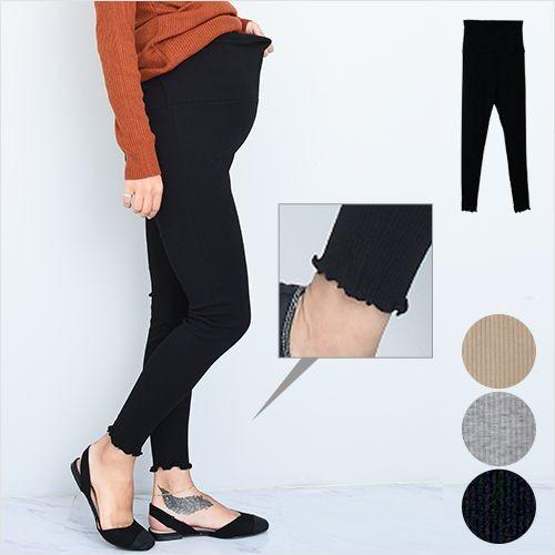 裾メロウリブレギンス レギパン マタニティ レギンス 妊婦 秋冬 裾 ギザギザ 妊娠 パンツ 81m48 マタニティウェア授乳服安いchocoa 通販 Yahoo ショッピング