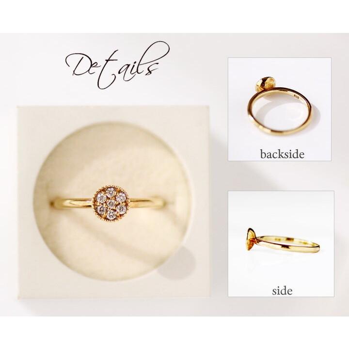 K18 YG/PG/WG ダイヤモンド サークル クラシカルデザイン ピンキーリング/指輪/18k 【fashion】【ジュエリー アクセサリー】diamond ring 