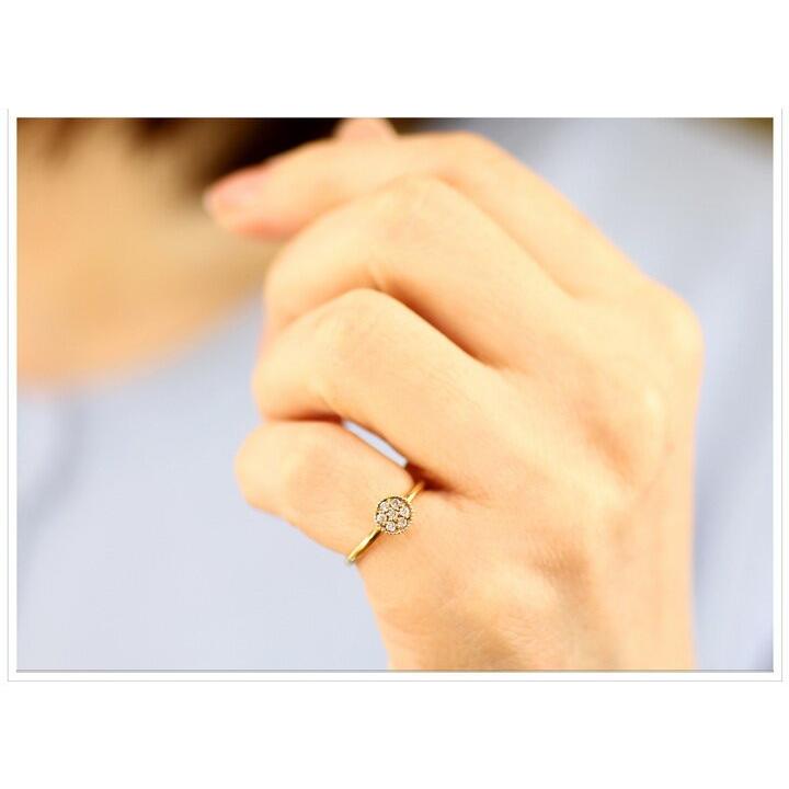 K18 YG/PG/WG ダイヤモンド サークル クラシカルデザイン ピンキーリング/指輪/18k 【fashion】【ジュエリー アクセサリー】diamond ring 