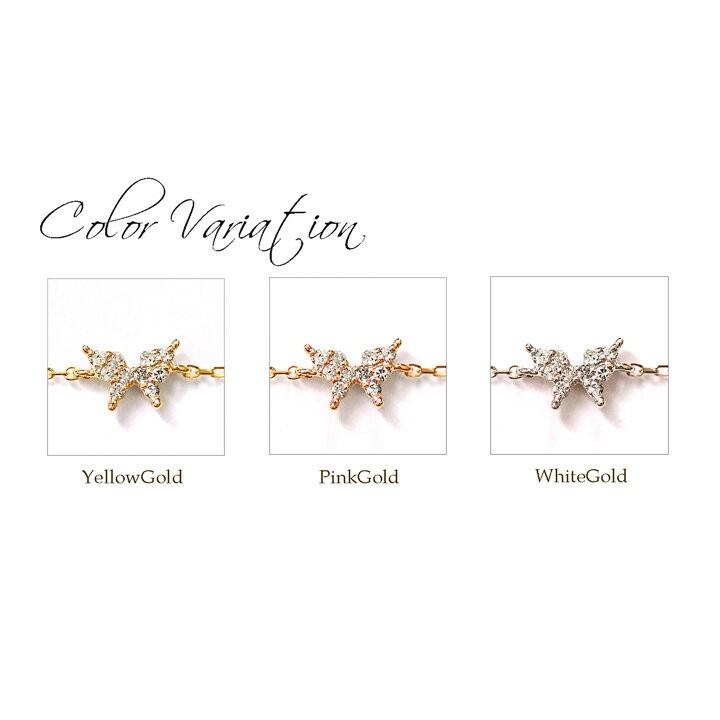 ダイヤモンド ブレスレット 蝶 バタフライ パピヨン K10 YG/PG/WG  