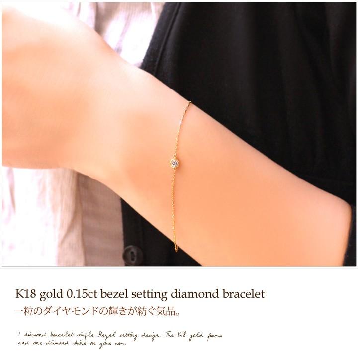 K18WGダイヤモンド0.15ctブレスレット 