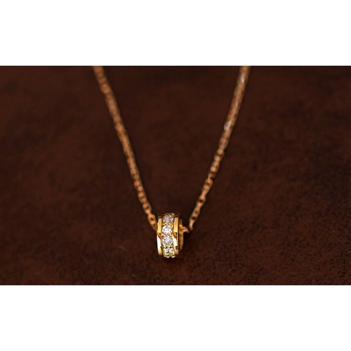 【K18】ゴールド チェーンネックレス　ロブスタークラスプ付き k18 ネックレス ロブスタークラスプ 8g 造幣局刻印有。ダイヤ0.17ct.