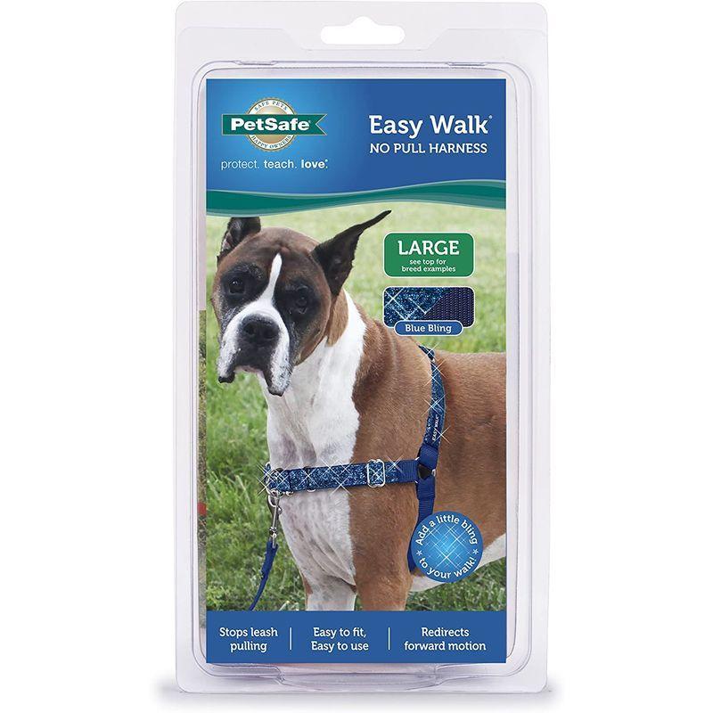 PetSafe イージーウォークハーネス 犬 ハーネス 大型犬 引っ張り防止 調整簡単 抜けない 耐久性が高い（L ブルー ブリング） イージーウォークハーネス ハーネス 大型犬 引っ張り防止 調整簡単 抜けない 耐久性が高い ブルー ブリング サイズ