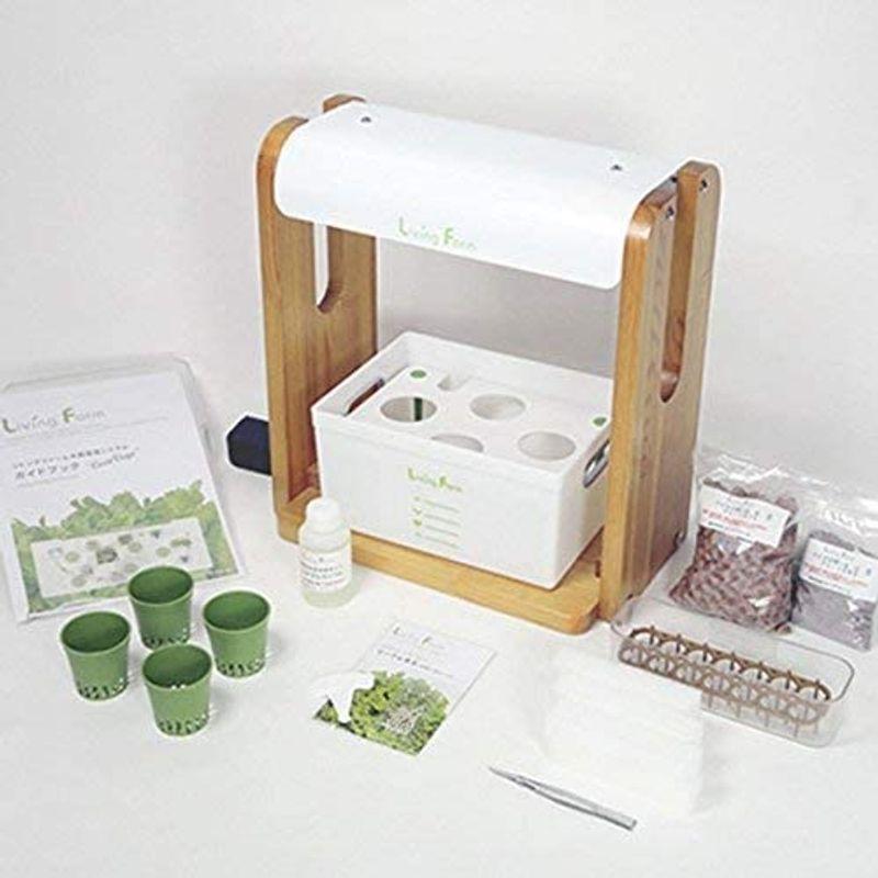 リビングファーム 水耕栽培器キット ココベジtn (高輝度LED付き) リーフレタス種付き 室内 栽培キット 水耕栽培器キット ココベジtn 高輝度LED付き リーフレタス種付き 室内 栽培キット 各1個 1個