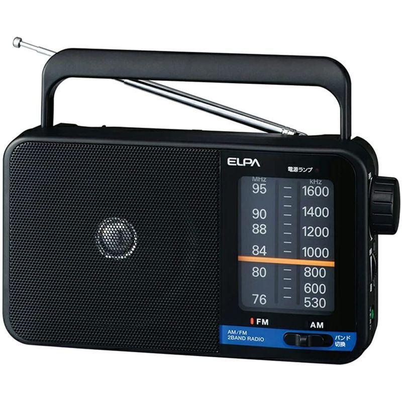 現品限り一斉値下げ！ 朝日電器 ELPA(エルパ) AM ER-H100 FMポータブルラジオ 大音量で聴ける大型9cmスピーカー  ミニコンポ、ラジカセ