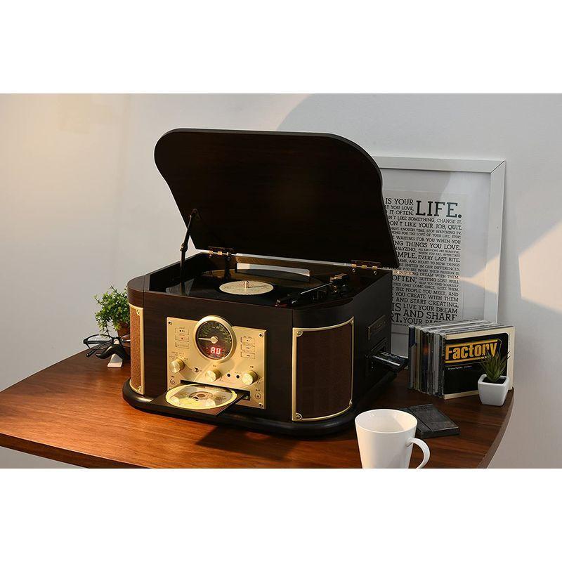 山善(YAMAZEN) キュリオム マルチレコードプレーヤー リモコン付き (CD/レコード/カセットテープ/AM FMラジオ/USB/SD YAMAZEN キュリオム マルチレコードプレーヤー リモコン付き CD/レコード/カセットテープ/AM FMラジオ/USB/SD