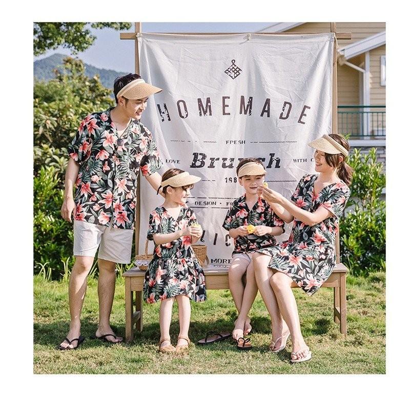 アロハシャツ メンズ 親子コーデ アロハシャツ 親子 ペアルック 親子 お揃い 親子 ペア アロハ ワンピース リゾートワンピース 男性はアロハシャツのみ djf159 Chocooto 通販 Yahoo ショッピング