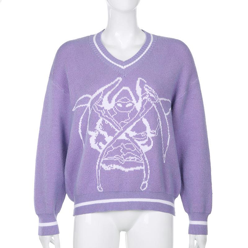 ニット 韓国 オルチャン ストリート 長袖 タイダイ柄 原宿系 K Pop 派手 可愛い ゆめかわ Vネック トップス セーター 26 Chocooto 通販 Yahoo ショッピング