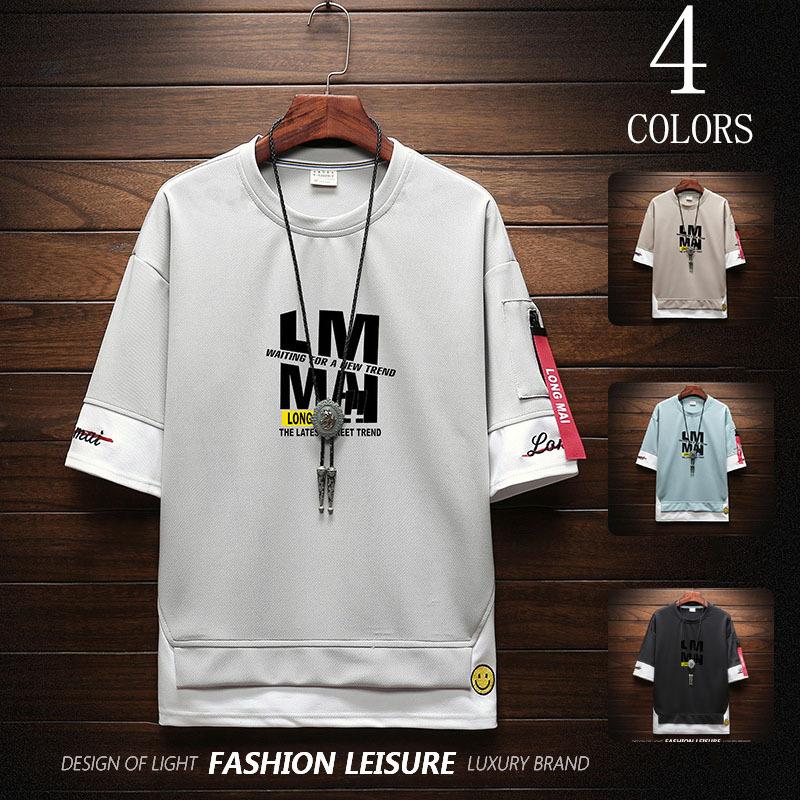 Tシャツ 半袖 メンズ 夏服 配色 カットソー グラデーション クルーネック 涼しい 夏 トップス メンズファッション Ccc19 Chocooto 通販 Yahoo ショッピング