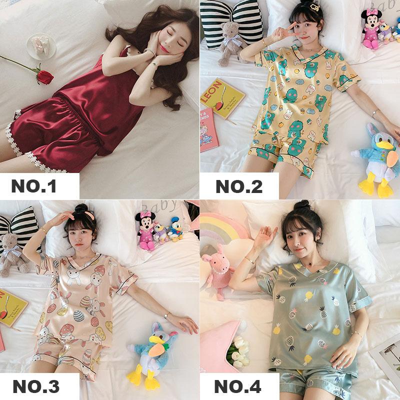 春新作の パジャマ レディース サテンパジャマ 半袖 大きいサイズ シルクタッチ ルームウェア 上下 かわいい おしゃれ 夏物ゆったり シンプル寝巻き 部屋着 寝間着 Aynaelda Com