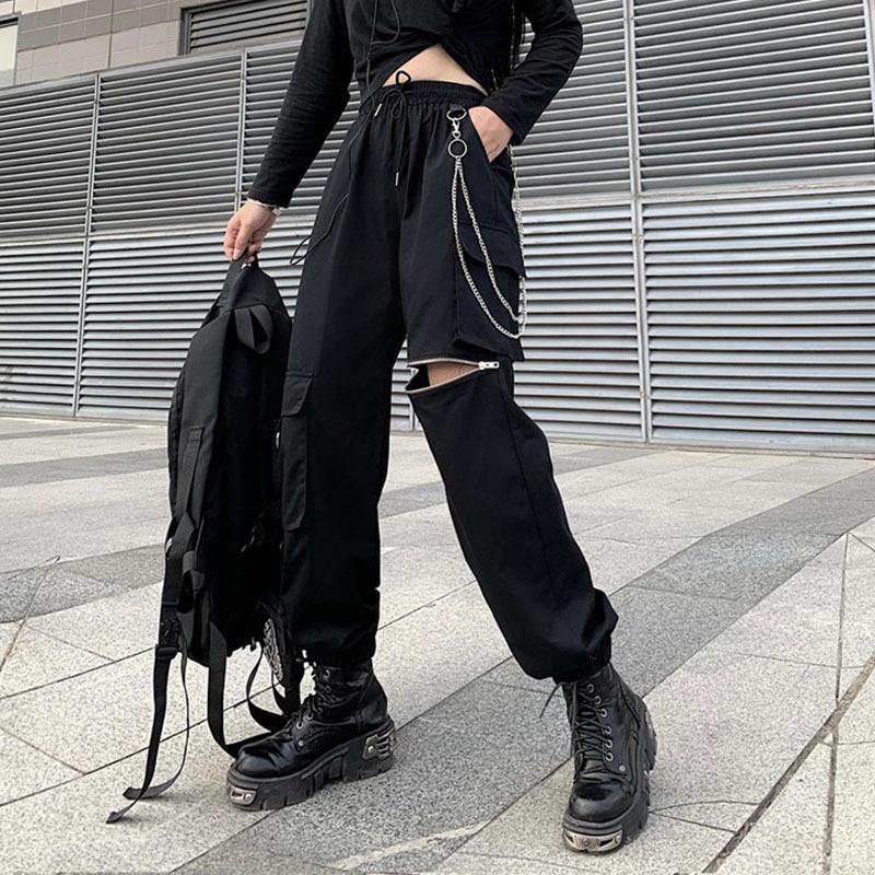 パンツ ダンス衣装 レディース カーゴパンツ ストレート 無地 ヒップホップ ボトムス 個性的 服 原宿系ジュニア オシャレ Hiphop 舞台衣装 限定製作