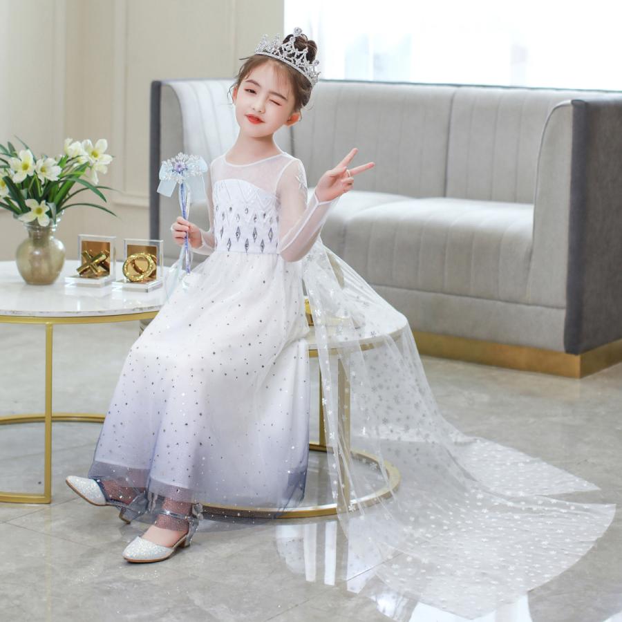 超歓迎 プリンセスドレス エルサドレス アナと女王２ 子供 コスチュームドレス エルサ アナ キッズ エルサワンピース ドレス クリスマス プレゼント Materialworldblog Com