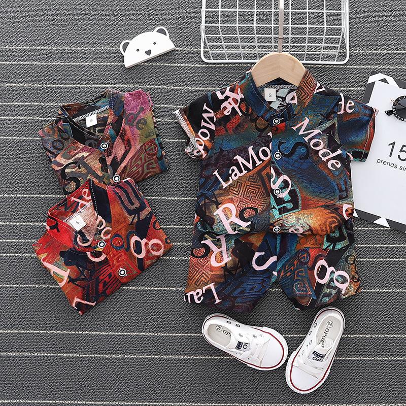 セットアップ キッズ 男の子 ボーイ セット シャツ ズボンハワイ Tシャツ夏 シンプル おしゃれ 可愛い 子供 ボトムス