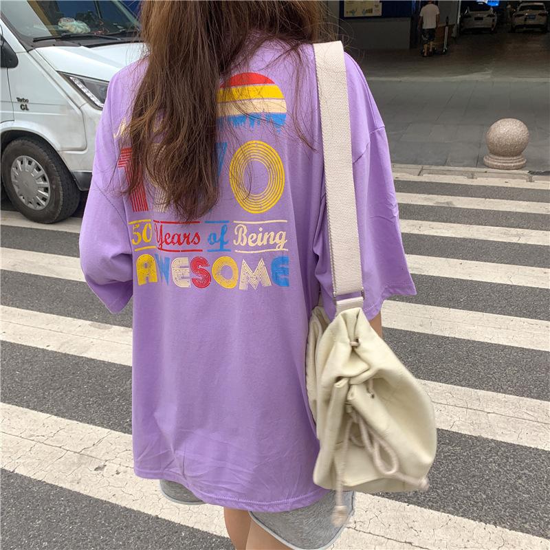 Tシャツ レディース 半袖 夏 ゆるい トップス 韓国ファッション 原宿系 Bf風 ヒップホップ ダンス ストリート風 カジュアル カップル服 人気ブランド