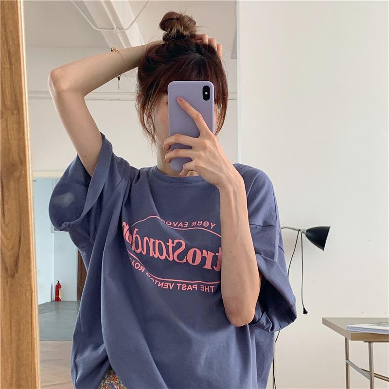 Tシャツ レディース 半袖 夏 韓国ファッション 原宿系 Bf風 港風 ファション 体型カバー 着痩せ カジュアル カップル服 Oo80 Chocooto 通販 Yahoo ショッピング