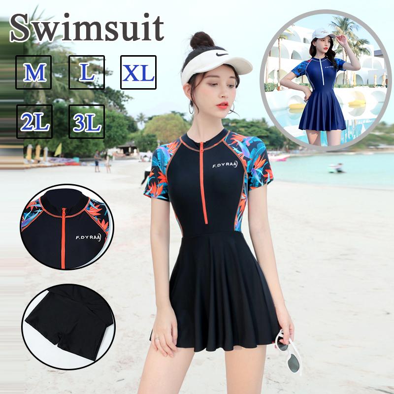 防水袋無料贈呈 水着 ワンピース レディース 体型カバー 大きいサイズ 水着 オールインワン ママ 水着 花柄 人気 バックシャン 代 30代 40代 Ooo43 Chocooto 通販 Yahoo ショッピング