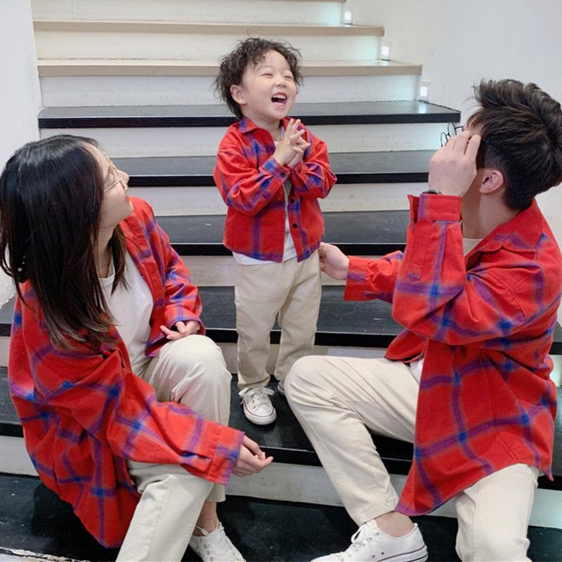 親子コーデ春夏親子ペアルック親子ワンピース親子ペア親子お揃い無地パパ ママ チェック柄 長袖tシャツ韓国風シャツブラウス男の子 女の子カジュアル Q284 Chocooto 通販 Yahoo ショッピング