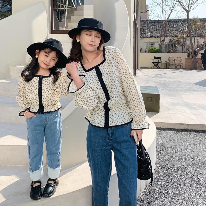 ママ 娘さん 親子お揃い ママとお揃い 娘とペアルック 親子ペア フローラル ウェーブポイント 丸首 親子服 キッズ プレゼント 女の子 レディース 子供服 夏 Q293 Chocooto 通販 Yahoo ショッピング