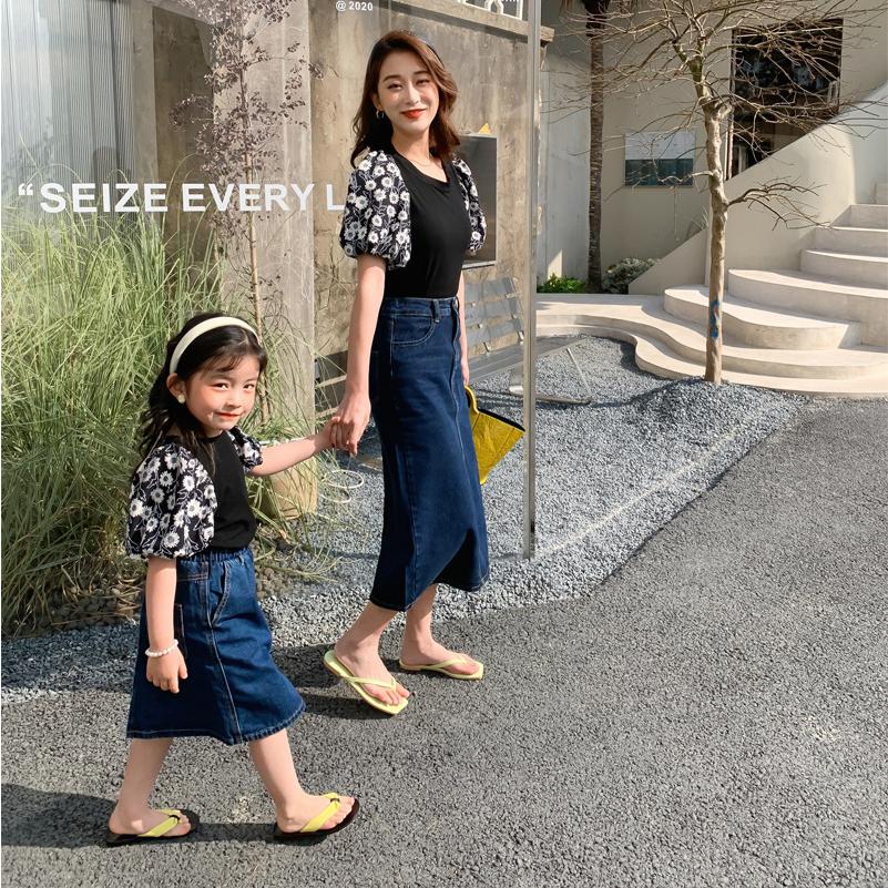 ママ 娘さん 親子お揃い ママとお揃い 娘とペアルック 親子ペア フローラル パフスリーブ 丸首 半袖 親子服 キッズ プレゼント 女の子 レディース 子供服 夏 Q294 Chocooto 通販 Yahoo ショッピング