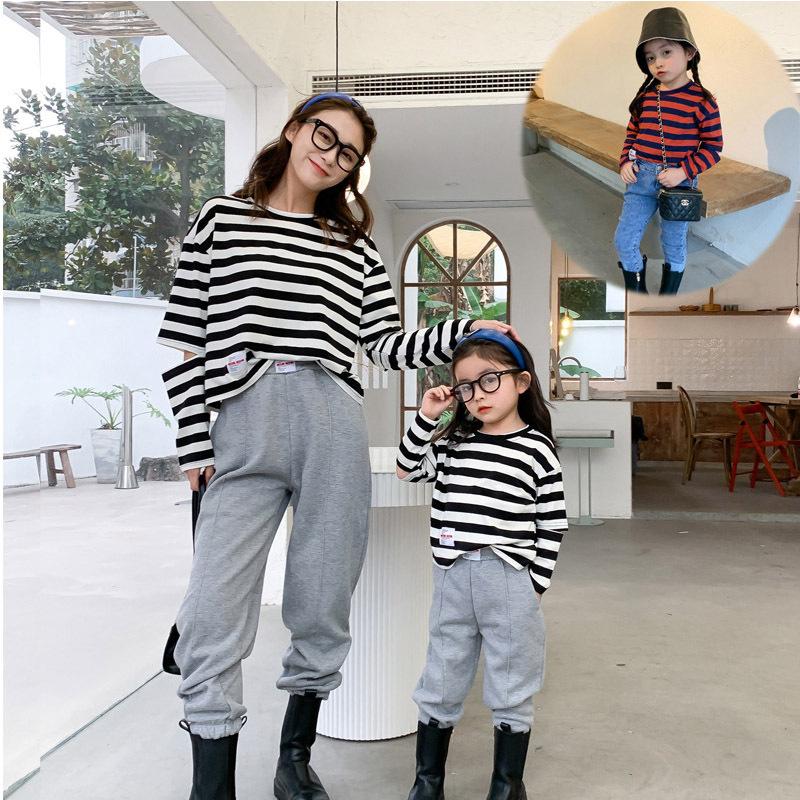 ママ 娘さん 親子お揃い ママとお揃い 娘とペアルック 親子ペア フローラル 丸首 ストライプ 長袖 親子服 キッズ プレゼント 女の子 レディース 春夏 Q299 Chocooto 通販 Yahoo ショッピング