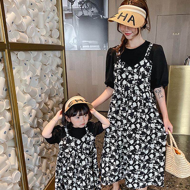 ママ 娘さん 親子お揃い 重ね着風 ママとお揃い 娘とペアルック 親子ペア フローラル ワンピース 花柄 半袖 親子服 キッズ プレゼント 女の子 レディース 子供服 Q302 Chocooto 通販 Yahoo ショッピング
