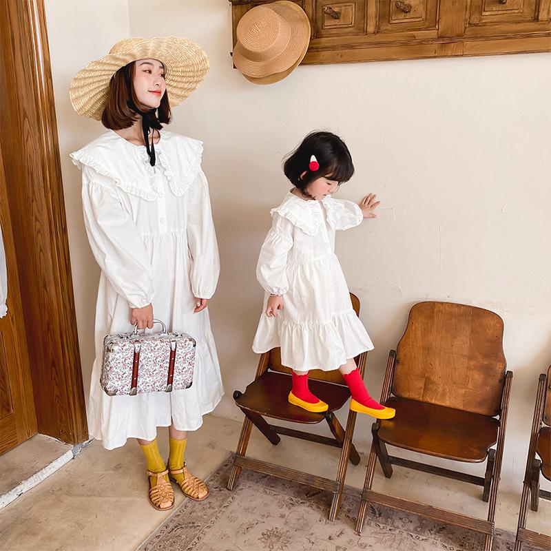 ママ 娘さん 親子お揃い 親子ペアワンピース 春夏着 ロングt 長袖 ペアルック 親子服 家族旅行 キッズ 大人 プレゼント 女の子 ママ レディース 子供服 Q312 Chocooto 通販 Yahoo ショッピング