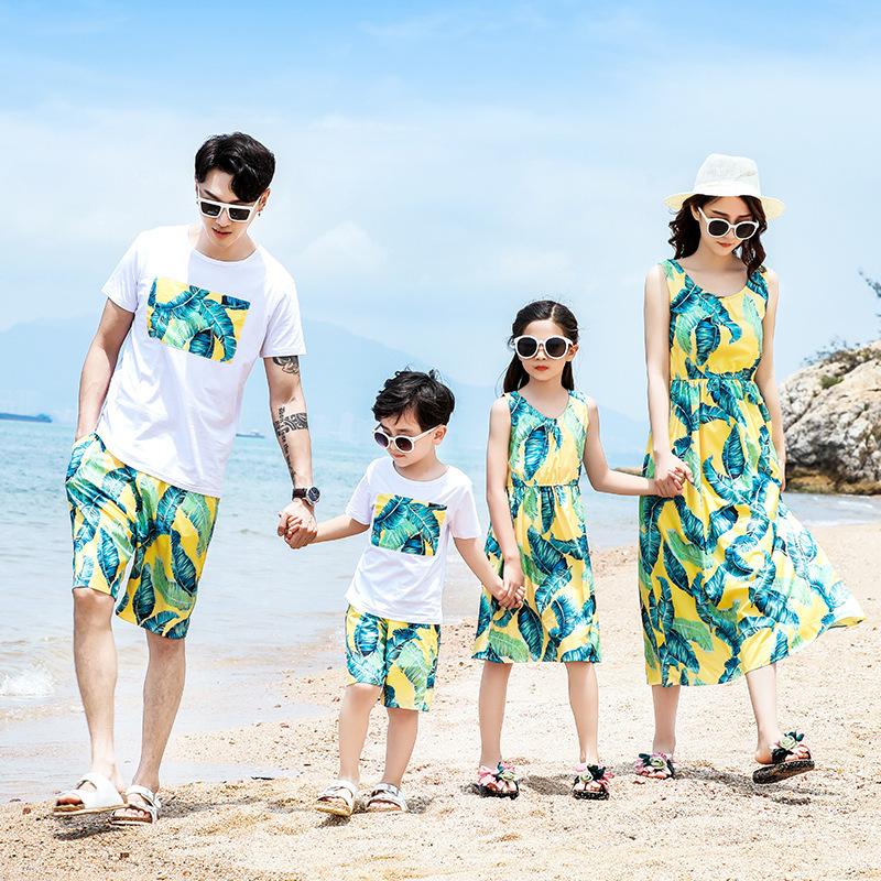 親子服 ビーチ 上下セット ｔシャツ ワンピース 家族服 親子ペアルック 親子コーデ セットアップ おしゃれ カジュアルウェアハワイ風 夏 Q330 Chocooto 通販 Yahoo ショッピング