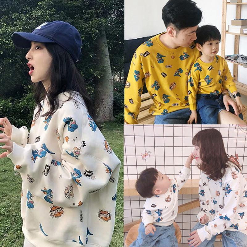 秋服 親子ペアルック 可愛い 恐竜 お揃い ペアルック 子供服 長袖 パーカー カジュアル 親子ペアルック ご家族お揃い キッズ 旅行 カップル服 プレゼント Q379 Chocooto 通販 Yahoo ショッピング