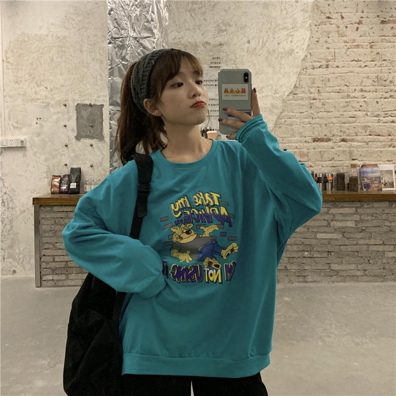 原宿系 トレーナー 長袖 ロング丈 Tシャツ Bf風 レデイーズ 丸首 トップス 韓国ファッション ヒップホップ ダンス衣装 ストリート系 春秋 50 Off