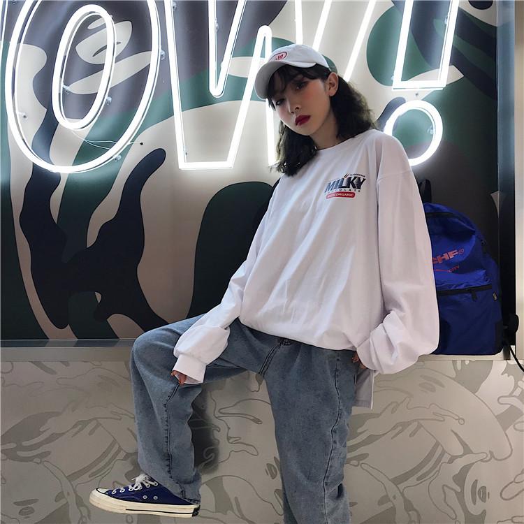 Tシャツ 男女 かっこいい カップル 長袖 秋 ゆるい トップス 韓国ファッション 原宿系 Bf風 ヒップホップ ダンス ストリート風 カジュアル Z33 Chocooto 通販 Yahoo ショッピング