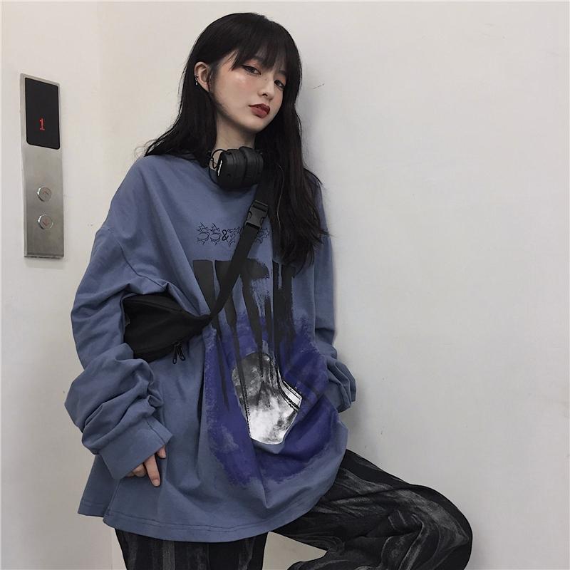 Tシャツ 男女 かっこいい カップル 長袖 秋 ゆるい トップス 韓国ファッション 原宿系 Bf風 ヒップホップ ダンス ストリート風 カジュアル Z38 Chocooto 通販 Yahoo ショッピング