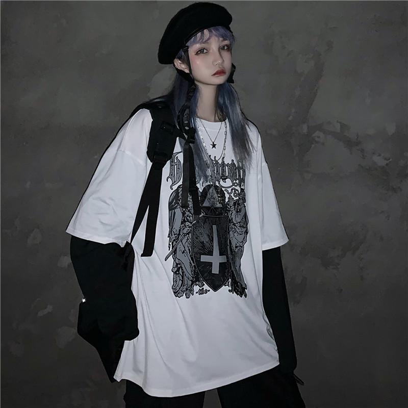 Tシャツ レディース 重ね着風 長袖 春夏秋 ゆるい トップス 韓国ファッション 原宿系 Bf風 ヒップホップ ダンス ストリート風 カジュアル スポーツ Z76 Chocooto 通販 Yahoo ショッピング