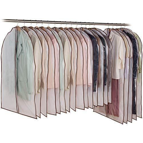 アストロ 衣類カバー ホワイト 前面半分透明 20枚組(ショートサイズ15枚+ロングサイズ5枚) 不織布 洋服カバー ファスナー式 底閉じタイプ 126-15