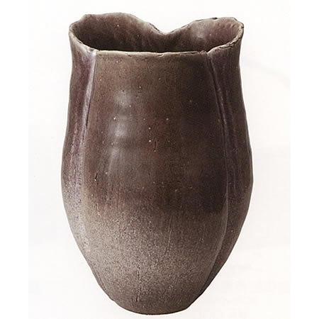 信楽焼陶器 花器 紫ガラス手ひねり花器 13号 高さ38.0cm 7064-02 花、ガーデニング 花瓶、花台 花瓶、花器 N2138791499(20111円)