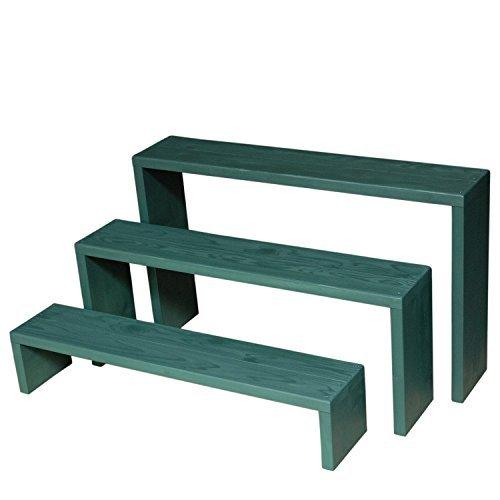 Welcome Wood フラワースタンド ウッドステージ90型３段タイプ 色はGG ガーデングリーン WSF903-GG