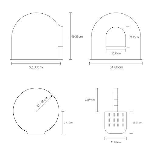 pidan 猫トイレ 本体 猫 トイレ ドーム 大型 スコップ付き 猫のトイレ 臭いと砂飛び散りから解放 54.8×52×49.25cm 25cm 猫砂スコップ付き