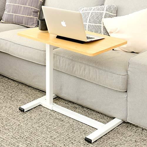 [山善] 昇降式 サイドテーブル 高さ60-95cm 4cmの隙間に入る低床キャスター ガス圧昇降 無段階高さ調節 幅70cm ベ?